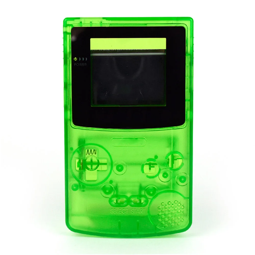 Transparent green Для nintendo GameBoy Цветной корпус gbc, чехол для GB C чехол для корпуса 13 цветов - Цвет: Transparent green