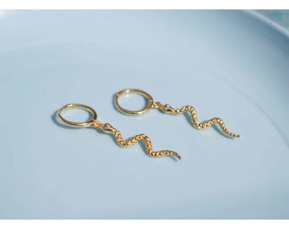 Серьги из стерлингового серебра 925 пробы, модные, персональные, змеиные, животные, кольцо для ушей, серьги-капли, трендовые, дикие, женские, серебряные, ювелирные изделия для ушей