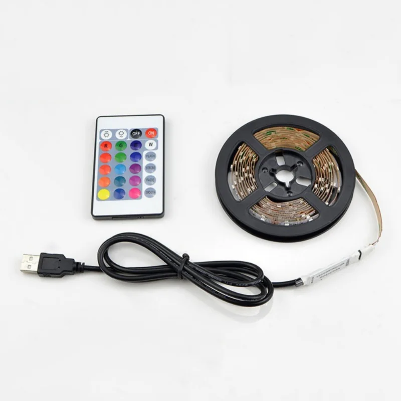 Светодиодная лента RGB с питанием от USB 5 В 60 светодиодов/м 3528 SMD не