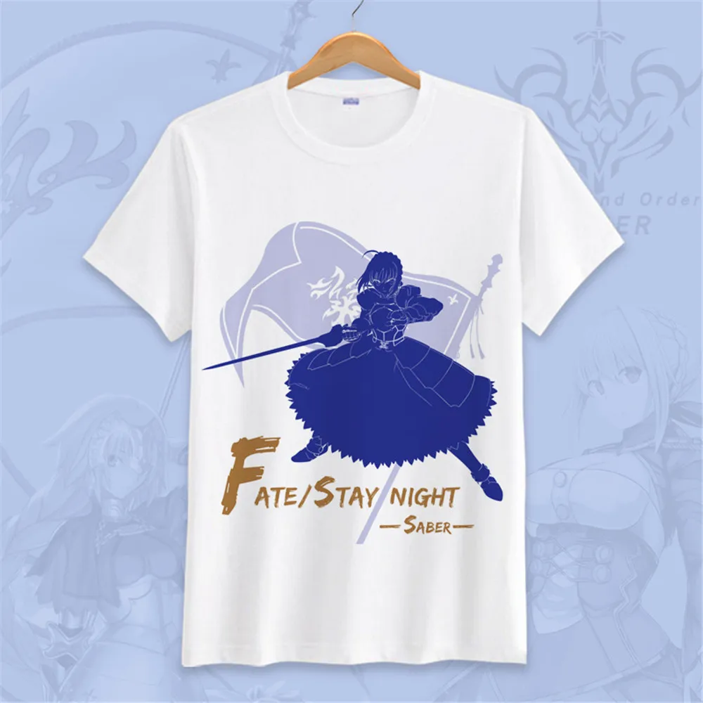 Футболка с надписью Fate/stay night костюм для косплея из Fate Grand Order футболка коротким