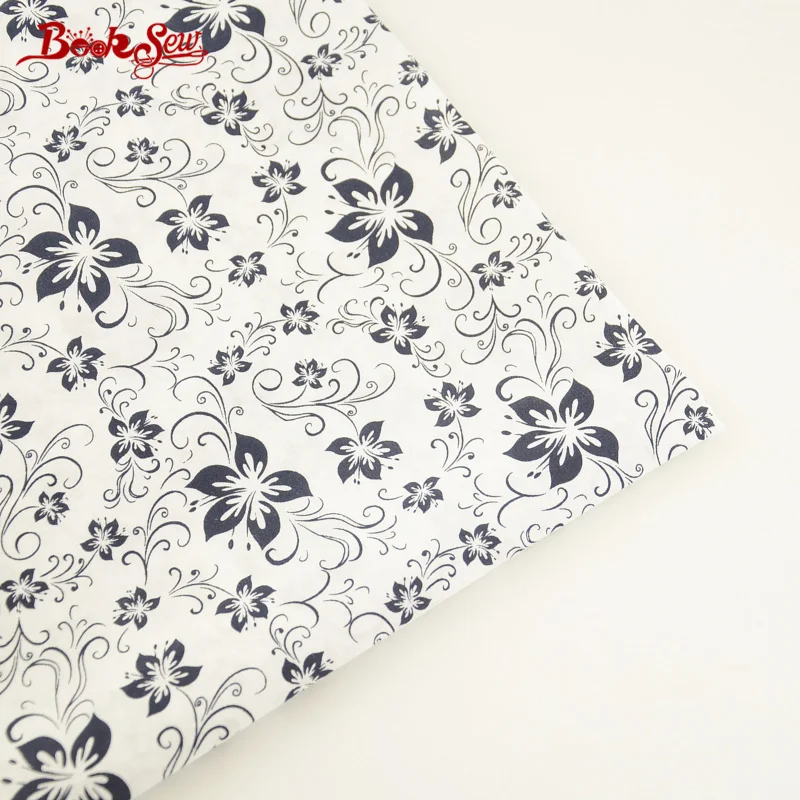 Booksew 100% Cotton Poplin Fabric Fat Quarter Meter Floral Design Home Textile Tela DIY For Craft Clothing Girls's Dress Shirt|telas diy|cotton