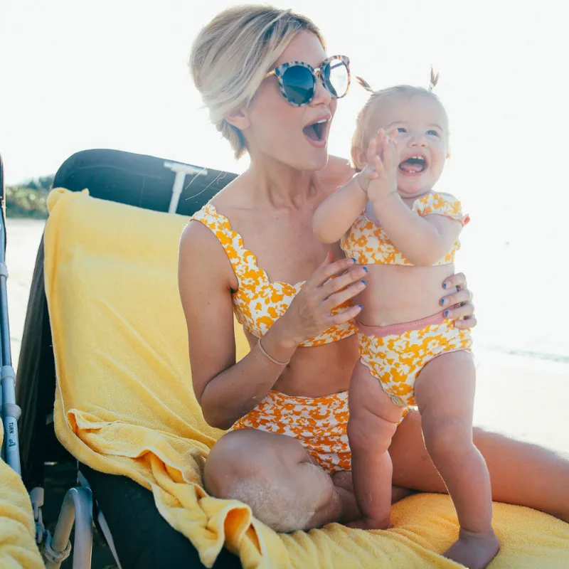Mommy and Me Цветочный купальник бикини для мамы и дочки комплекты одежды семейная