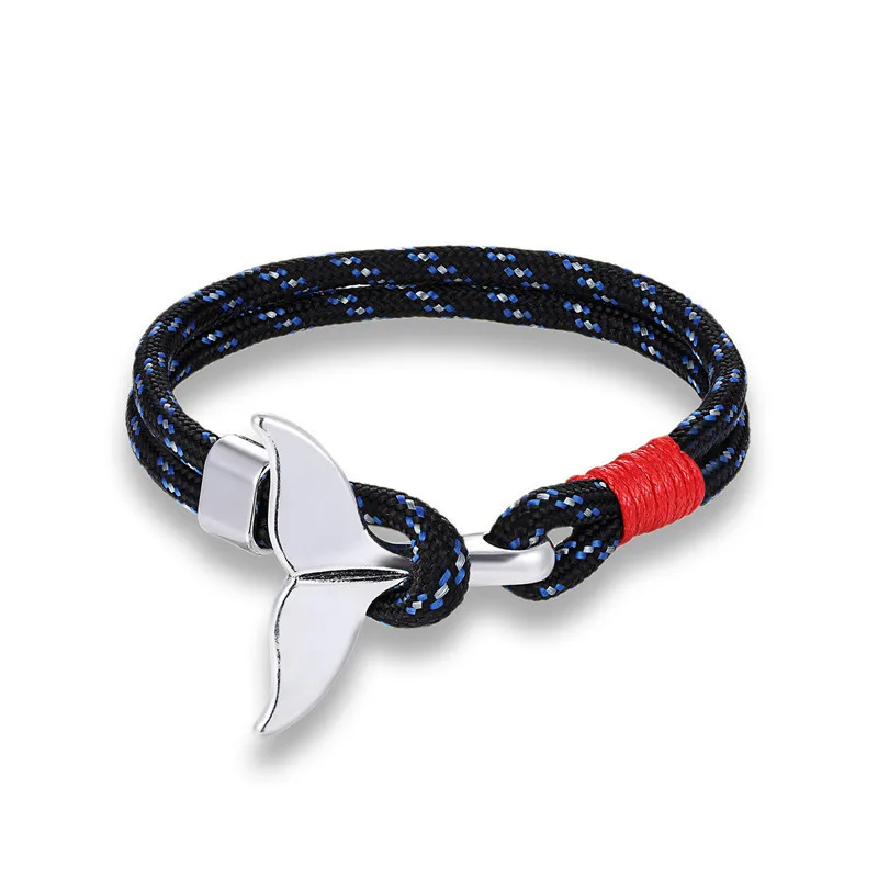 Браслет YIZIZAI с хвостом Кита мужской и женский браслет шармом Паракорд украшения