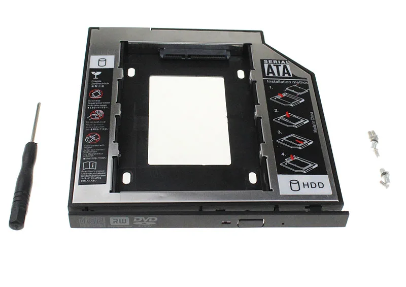 10 шт. 2018 SATA на 2nd HDD Caddy 9 5 мм для SSD корпус жесткого диска Bay ноутбука ODD Optibay CD-Rom |