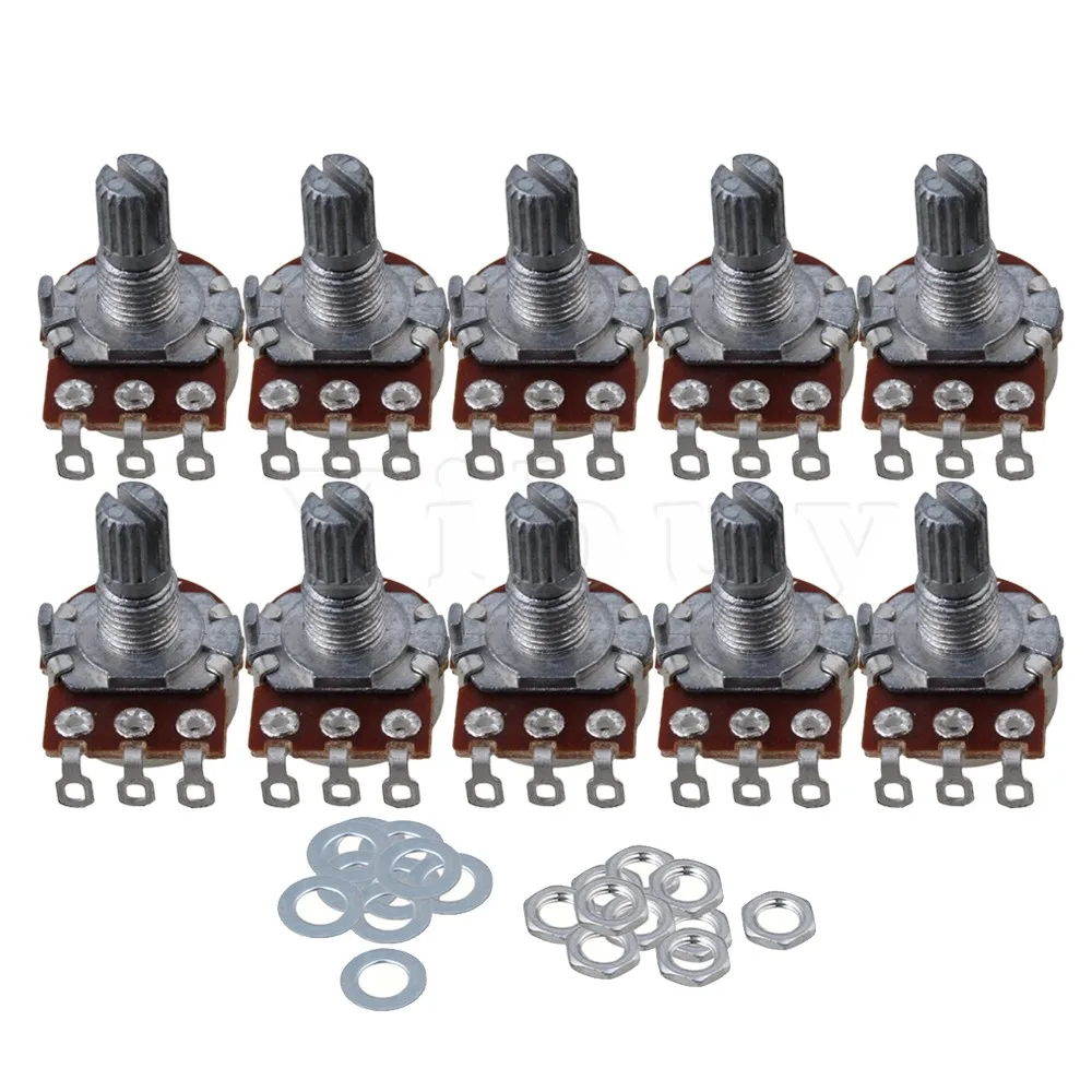 

Хром A250K 15 мм потенциометр для гитары для электрогитары набор из 10