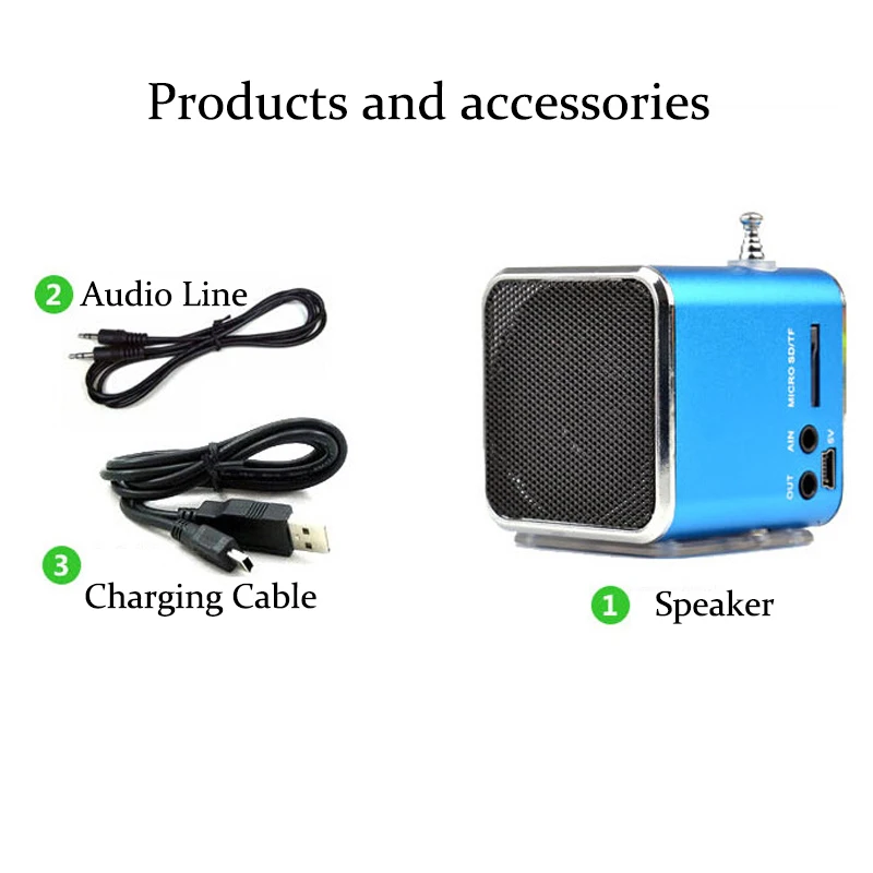 TD V26 портативный динамик мини Micro SD TF карта USB FM радио приемник стерео громкий MP3