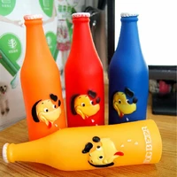new fashion dog toys silicone beer bottle brother dog pattern puppy pet play chew squeaky toys for dogs cats pets supplies