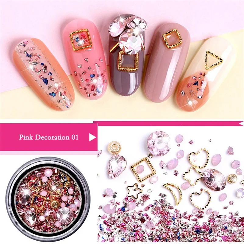 1 коробка разноцветных Стразы для ногтей 3D хрустальные камни дизайна украшения Diy