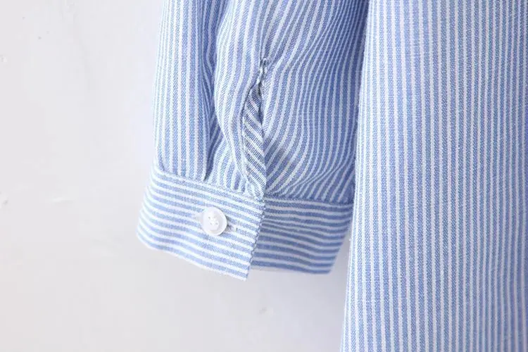 

plus size women blouse long sleeved striped tops long shirts