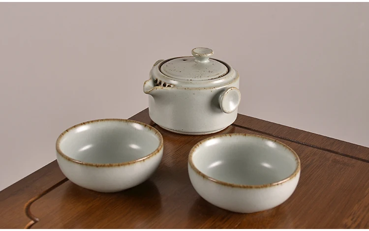 TANGPIN керамический чайник, чайники gaiwan с 2 чашками для пуэр, набор чайников, портативный дорожный чайный набор, посуда для напитков