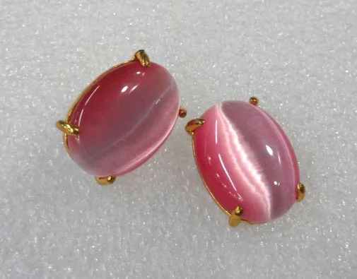 Женские красивые серьги пусеты с розовым опалом бесплатная