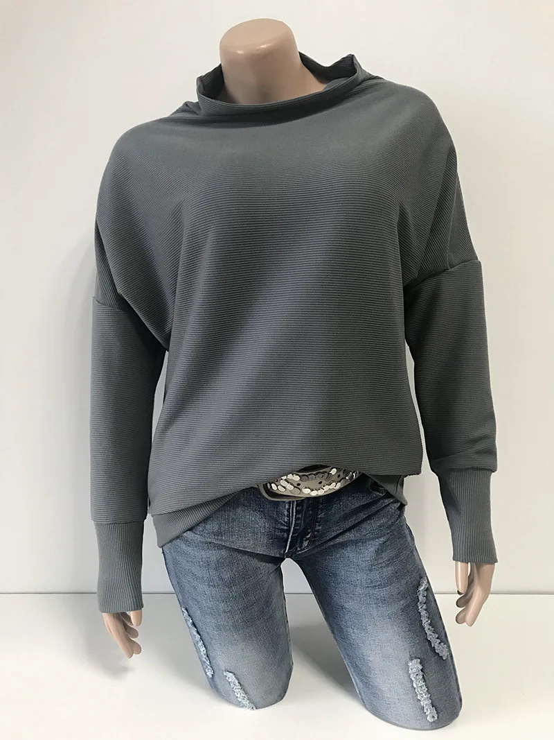  Turtleneck Batwing Sleeve 2019 Autumn Winter Solid Sweater Women's Loose Pullovers And Sweaters Female Tops New Arrival | Женская