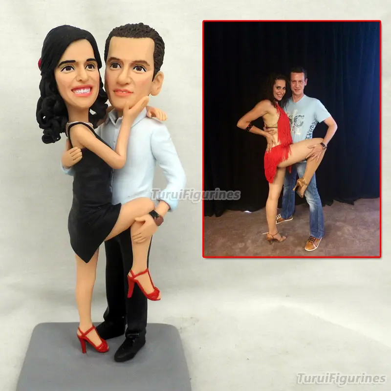 bobblehead custom Wedding Cake Topper Statue with two dog Custom Bride Groom Stablemate animal personalised | Дом и сад