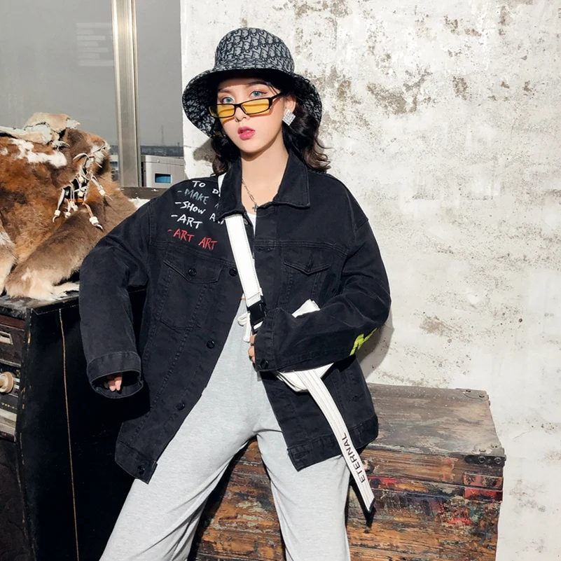 

2021 Fashion The New Loose Printing Wild Denim Jacket Free Shipping