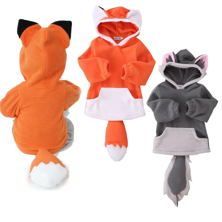 

Cute Fox Ears KIDS Hoodie Cosplay Costume Fox Yip Jacket Sweatshirt Coat Halloween Cosplay Costume Kitsune Pajamas