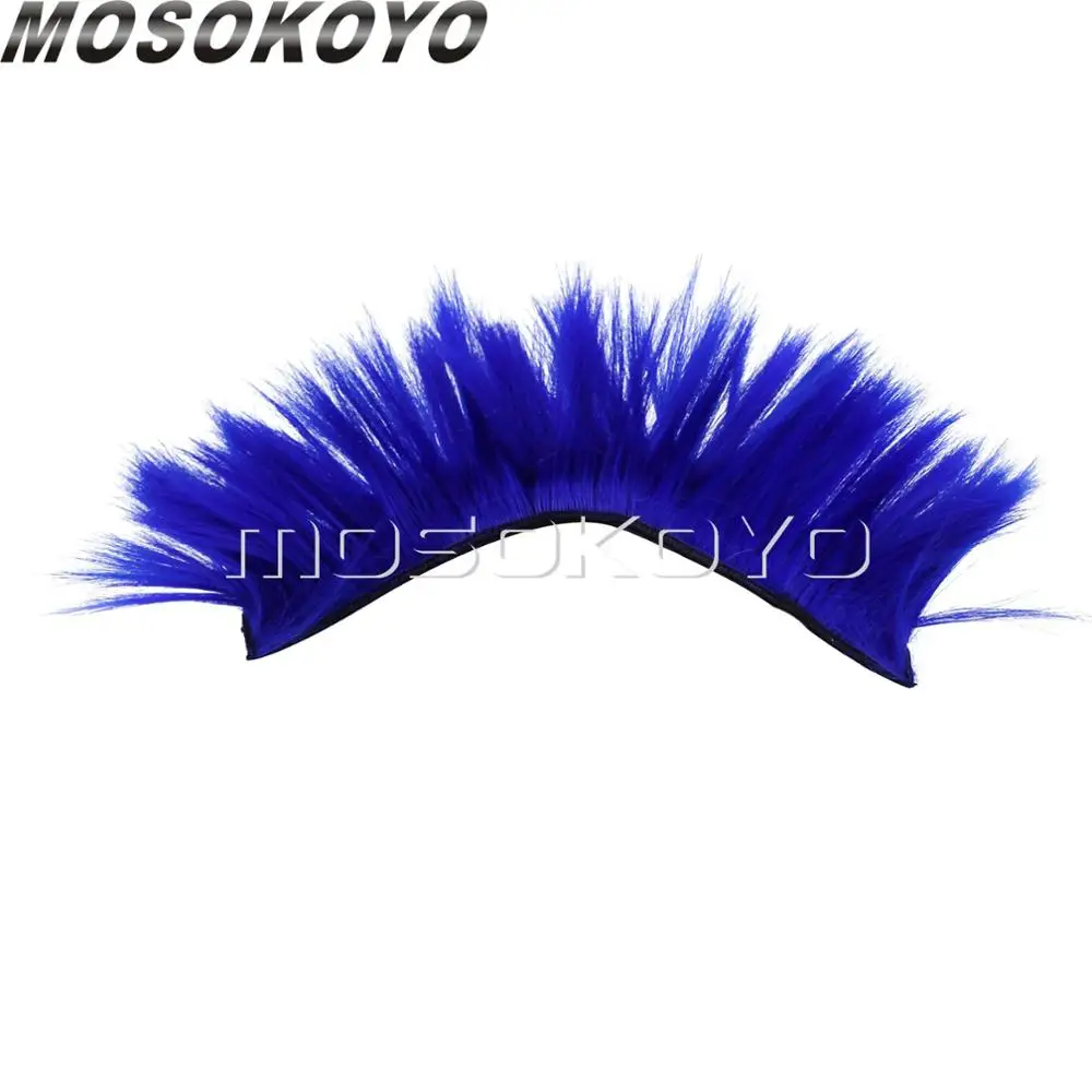 Красочные шлем Mohawk открытый езда кепки шлем украшения лыж сноуборд Пейнтбольные шлемы волосы прикреплены перья черный красный - Цвет: blue
