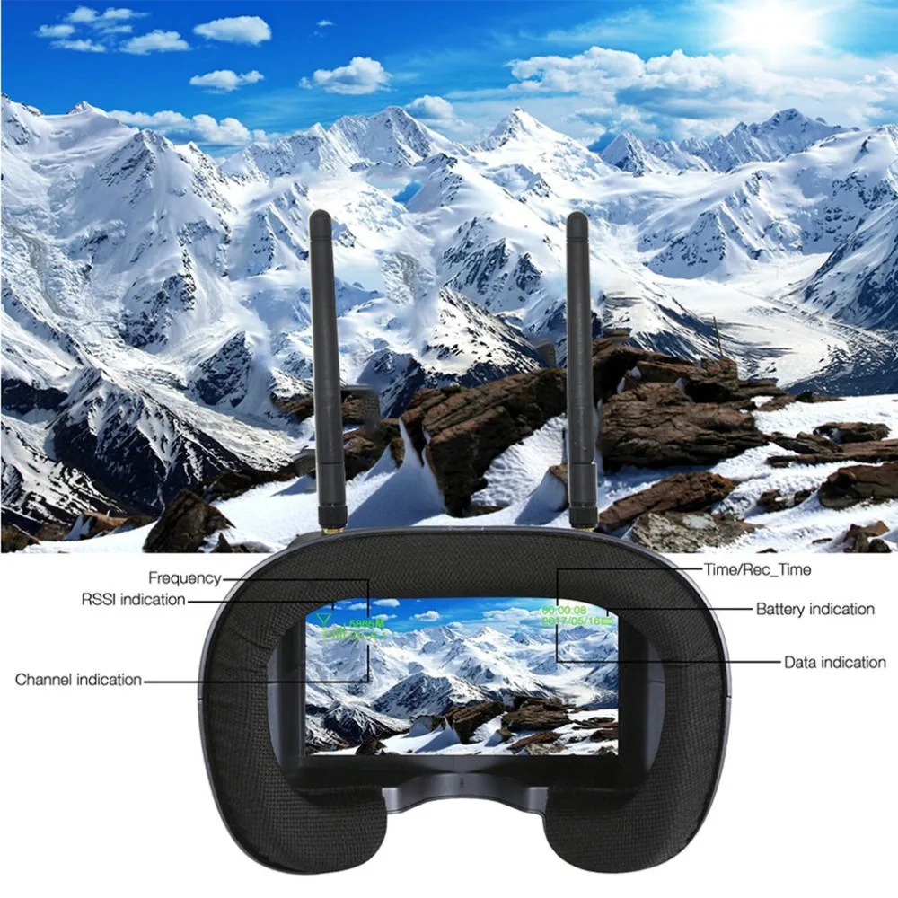 FPV 008D DVR очки с 5 8G 40CH 480*272 разнообразные видео для радиоуправляемого квадрокоптера