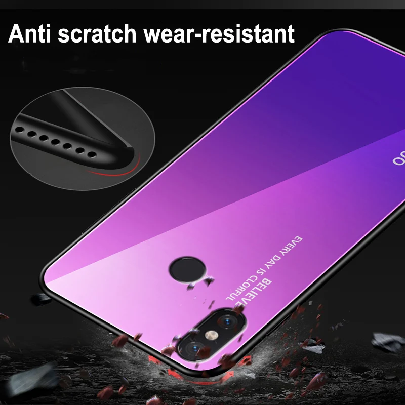 Роскошный чехол для телефона из закаленного стекла с градиентом Xiaomi Redmi Y2 корпуса