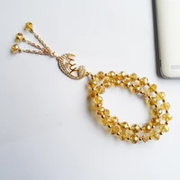 good quality gold champagne beads crystal muslim bracelet gold color easter pendant accessories bracelet jewelry