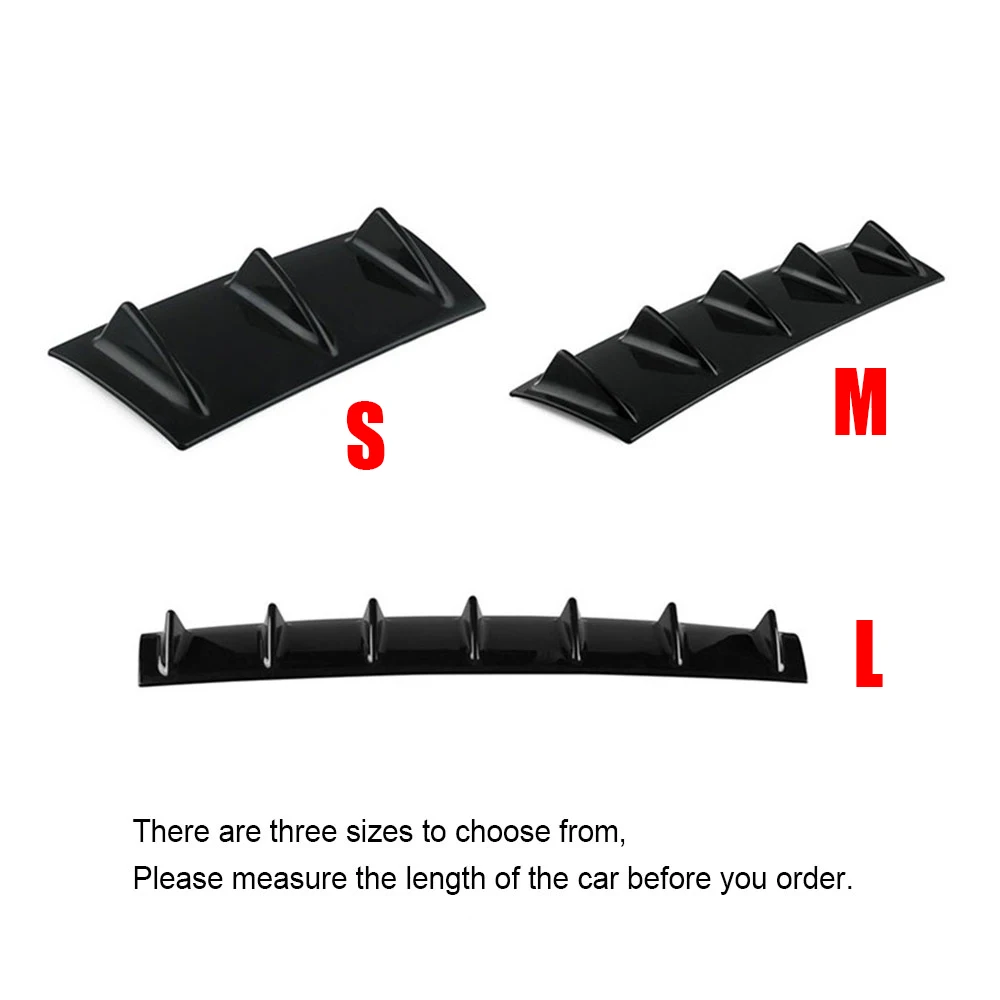 ABS глянец Черный задний бампер диффузор спойлер Акулий плавник комплект подходит