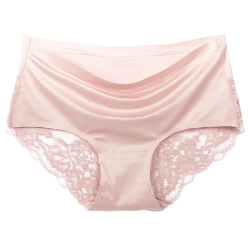 6 pink Женское Бесшовное нижнее белье, хлопковые трусы, сексуальные кружевные трусики, нейлоновые шелковые удобные дамские хлопковые прозрачные трусы большого размера - Цвет: 6 pink