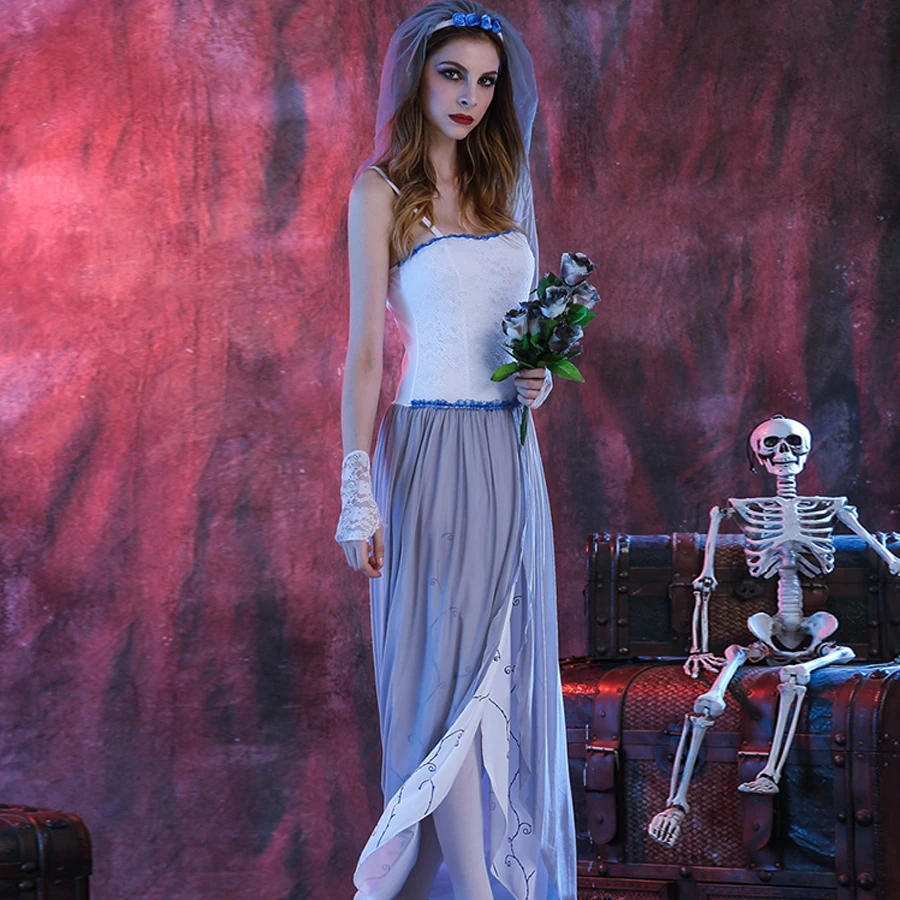 Призрак невесты ад богиня зомби Дьявол Ангел платья Косплей Костюм Disfraces Adultos Disfraz