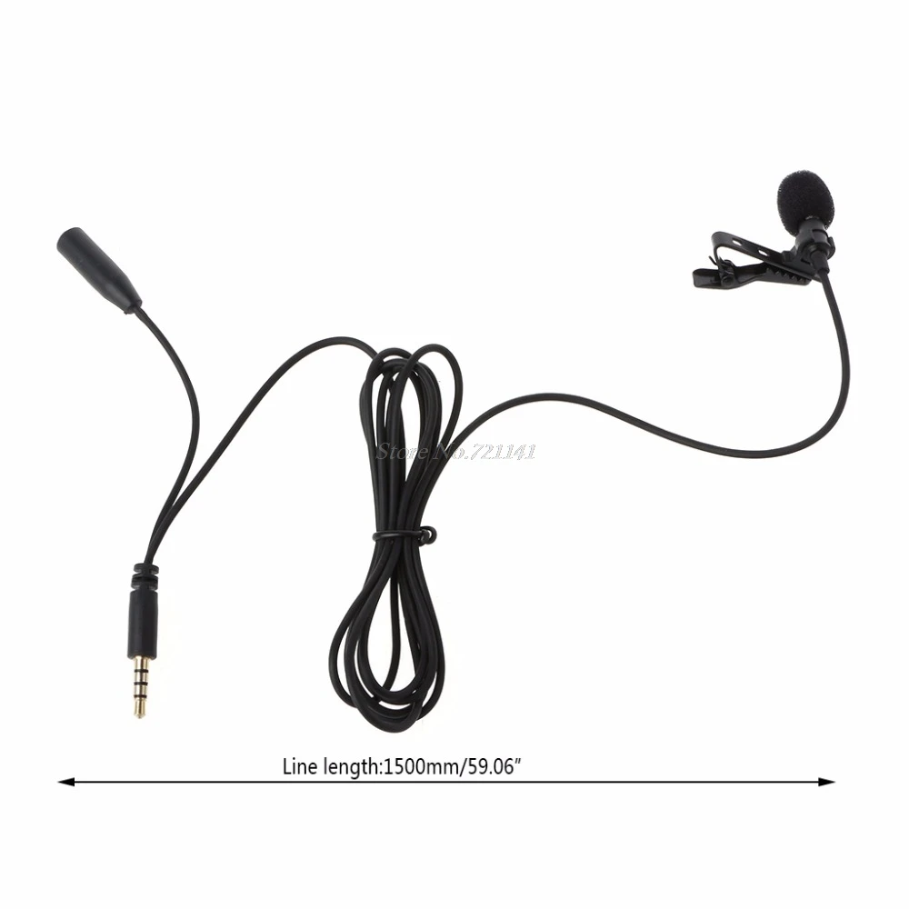Lavalier Клип на лацкане Hands Free микрофон для ПК ноутбука планшета сотового телефона