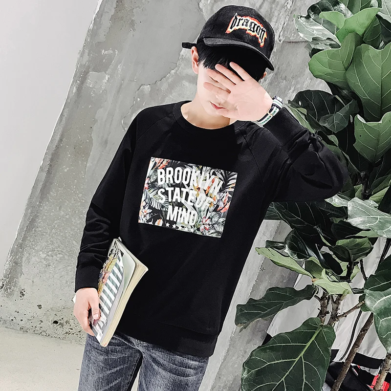 2017 Демисезонный письмо слова и растений с длинными рукавами принтом