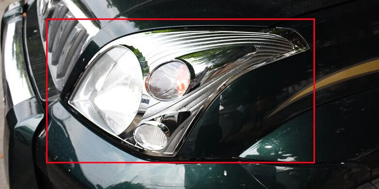 ABS хромированный дизайн для Prado 120 Передняя фара Крышка Накладка toyota fj120 2003 2006 2007 2008