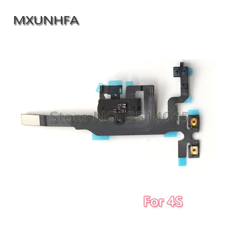 MXUNHFA наушники аудио разъем Кнопка громкости гибкий кабель для iPhone 4 4G 4S бесшумный
