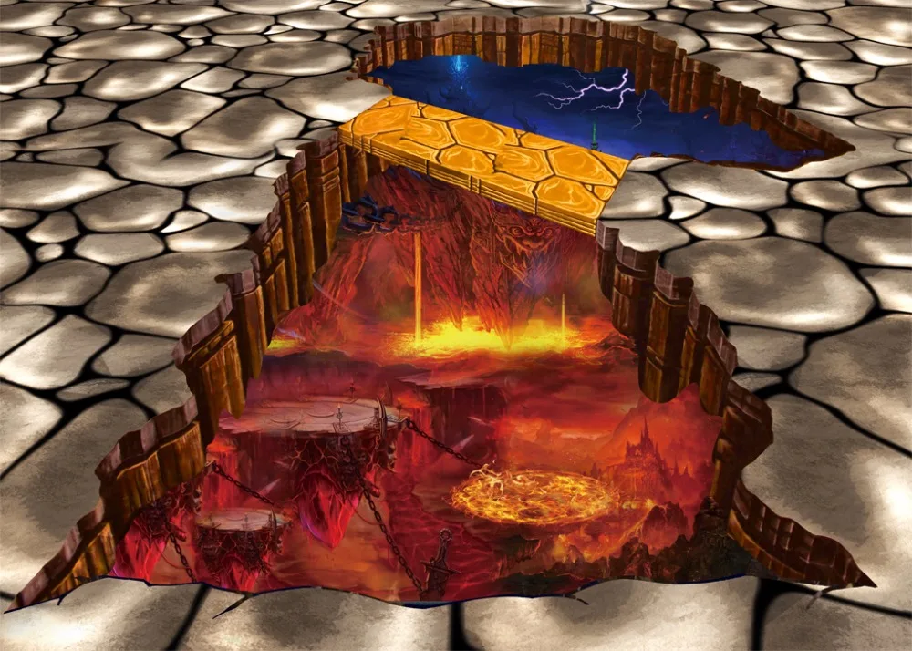 Пользовательские занавески любого размера 3D затемняющие оконные s Game Volcano с