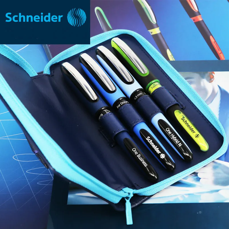 4 шт./компл. Германия гелевая ручка Schneider для подписи маркер 0 6 мм/0 3 5 мм/1 мм кожаный