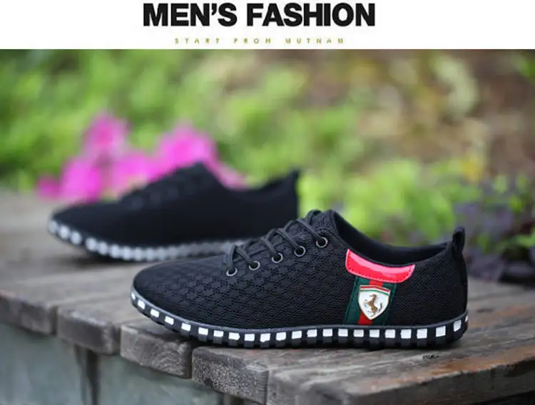 Sycatree Male Leather Casual Shoes for Men Canvas Shoes Outdoor Sneakers Air Mesh Flats Breathable Brand Shoes Plus Size 46