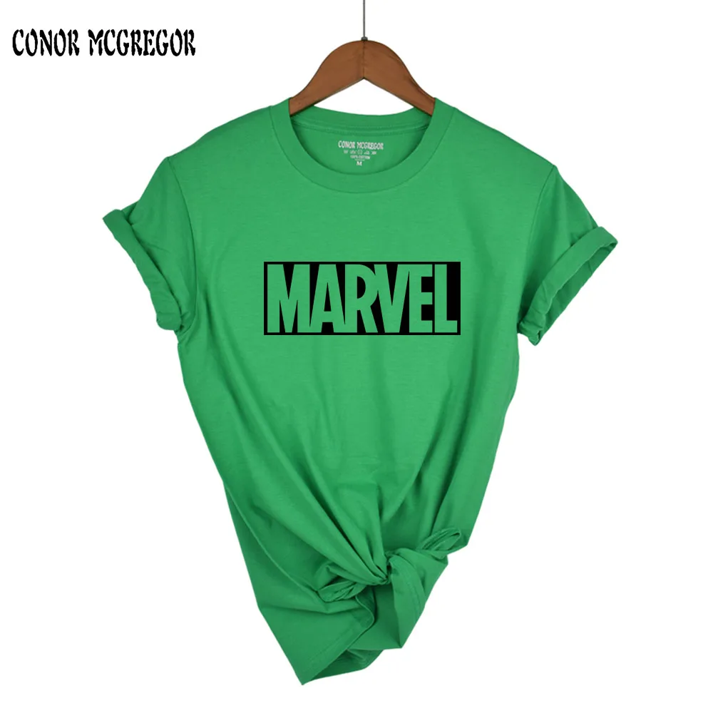 Новинка 2018 модная футболка MARVEL Женская хлопковая с коротким рукавом