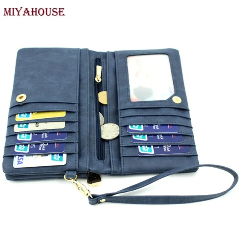Женский клатч Miyahouse на двойной молнии однотонный Дамский кошелек из