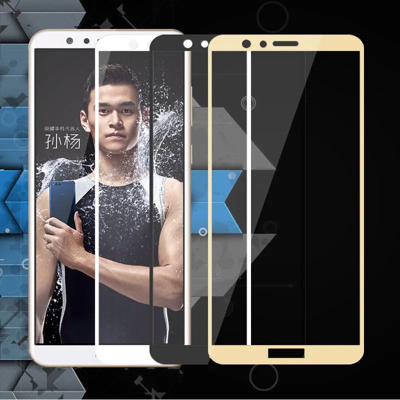 Полное покрытие закаленное стекло для Huawei Honor 7X Защитная пленка экрана Защита от