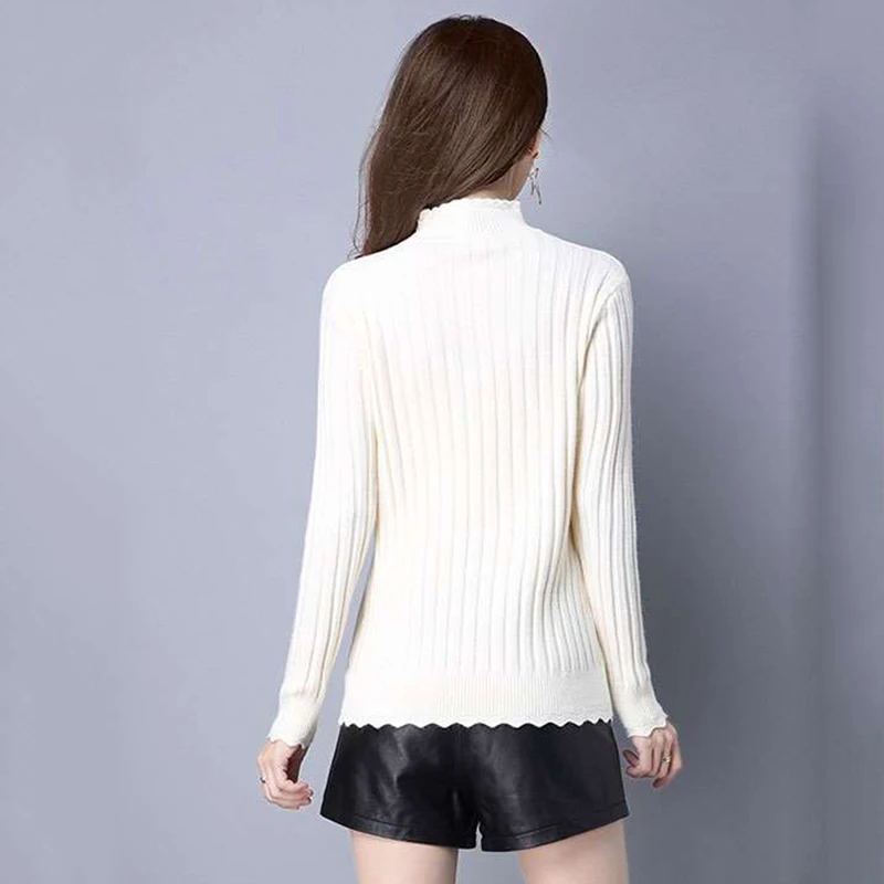 2018 новинка осень зима женские вязаные свитера пуловеры водолазка длинный рукав