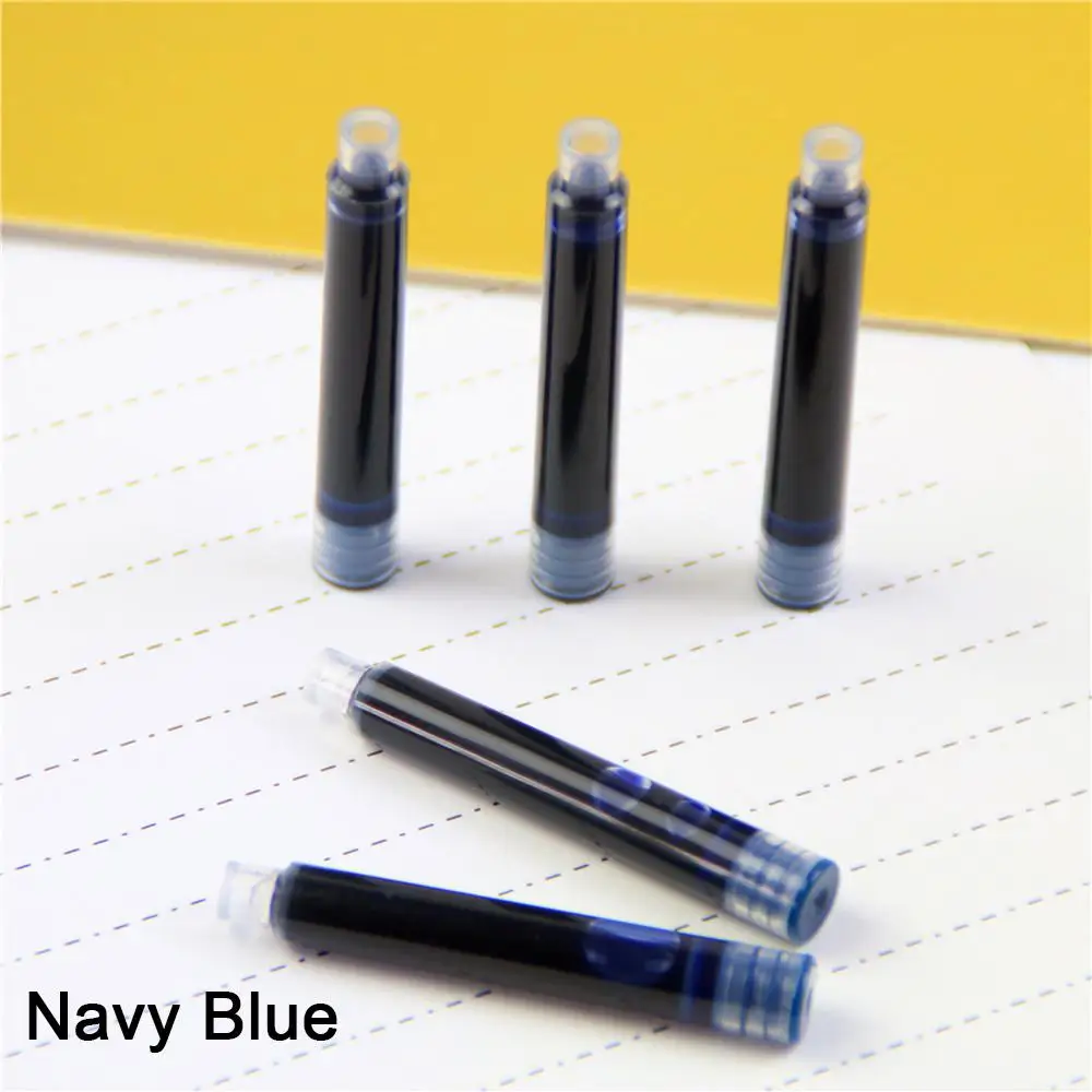 Navy Blue Цена 10 шт одноразовая синяя черная красная перьевая ручка чернильный картридж заправка длина перьевая ручка чернильный картридж заправка - Цвет: Navy Blue