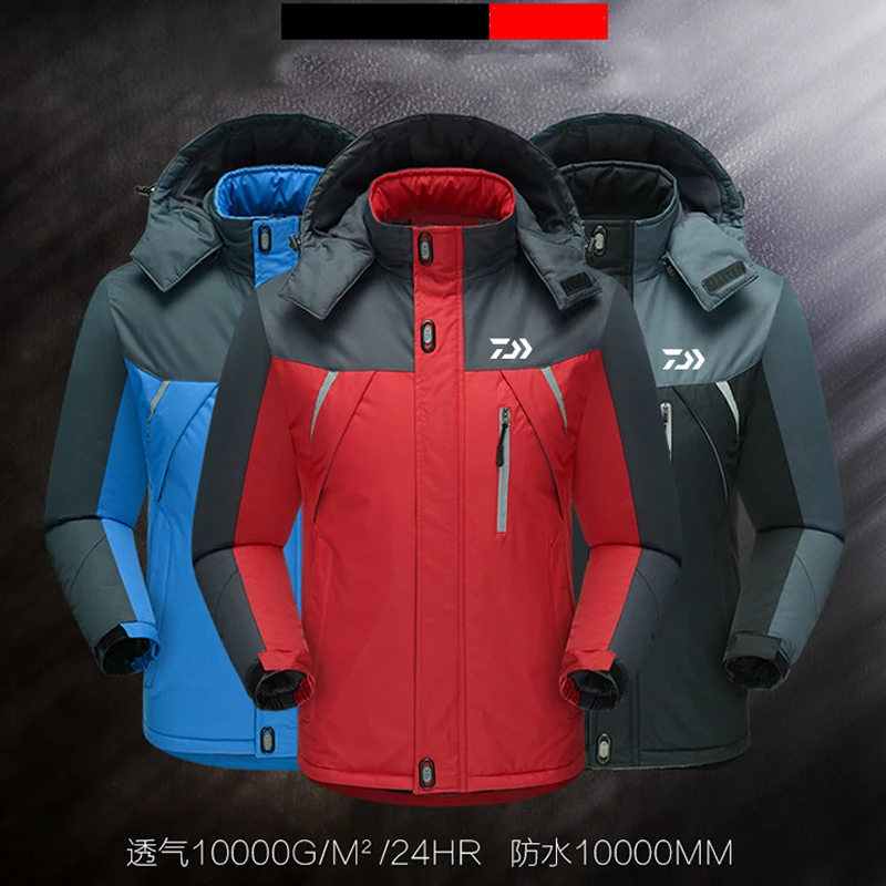 Мужская куртка для рыбалки ветронепроницаемое пальто теплая бархатная