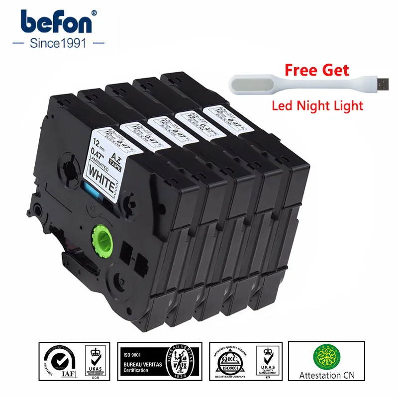 Befon X5 12 мм черного цвета на белом 231 совместимый принтер замена ленты для Brother P touch