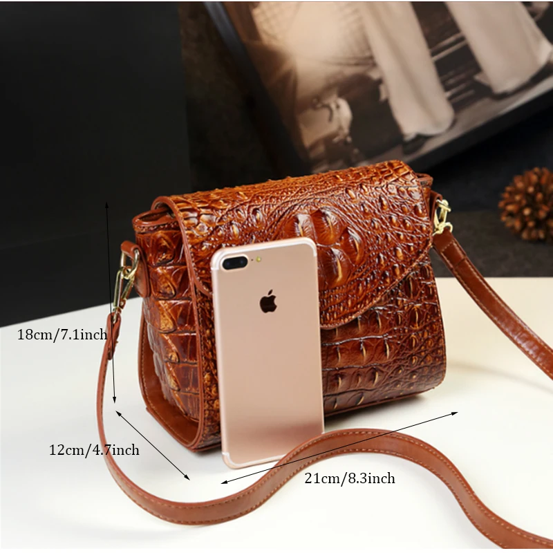 XMESSUN женская сумка из натуральной кожи с крокодиловым узором квадратная на плечо