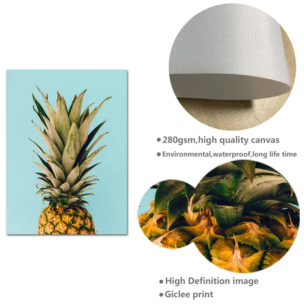 NICOLESHENTING Pineapple Nordic Poster and Prints Minimalist Wall Art Canvas Painting Canvas Picture for Living Room Home Decor