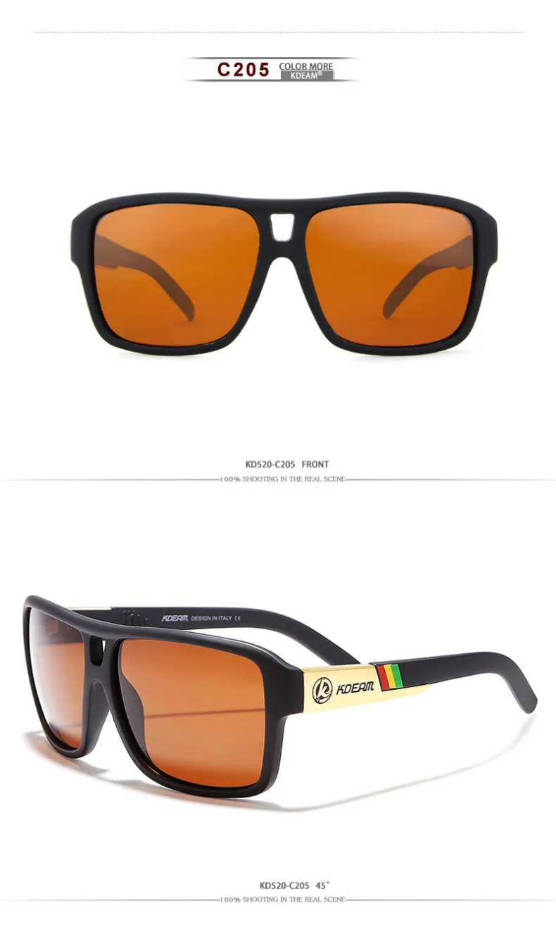 KDEAM Original Design Polarized Square Sunglasses Men Summer Outdoor& Travel UV Goggles Male Fashion Sports Style Shades RX63