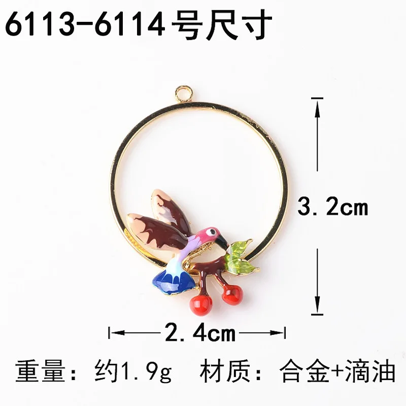 10 шт. милая маленькая птица на эмали Очаровательные простые серьги подвески в