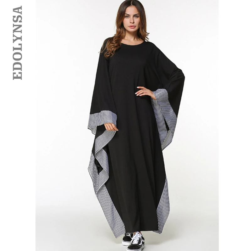 Бренд мусульманская Мода Дубай абайя 2020 платье ткань кафтан черный Винтаж Плюс