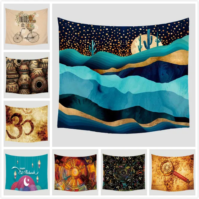 Настенное одеяло с мультяшным принтом украшение для дома путешествий пикника