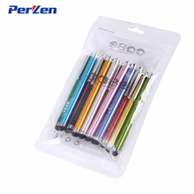 10pcs/Pack Metal Touch Screen Stylus Pen for iPhone 5 4s iPad 3/2 iPod Touch for Universal Smart Phone Tablet PC+Zip Bag