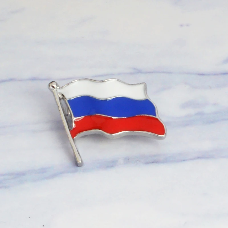 Российский флаг, эмалированная булавка, развевающийся флаг, булавка, броши для рубашки, сумки, кепки, пальто, нагрудная булавка, значок, подарок для российских покупателей