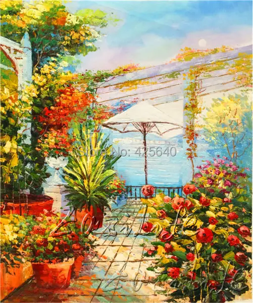 

Venice oil painting italian landscape oil painting on canvas hight Quality oil painting Venice Garden