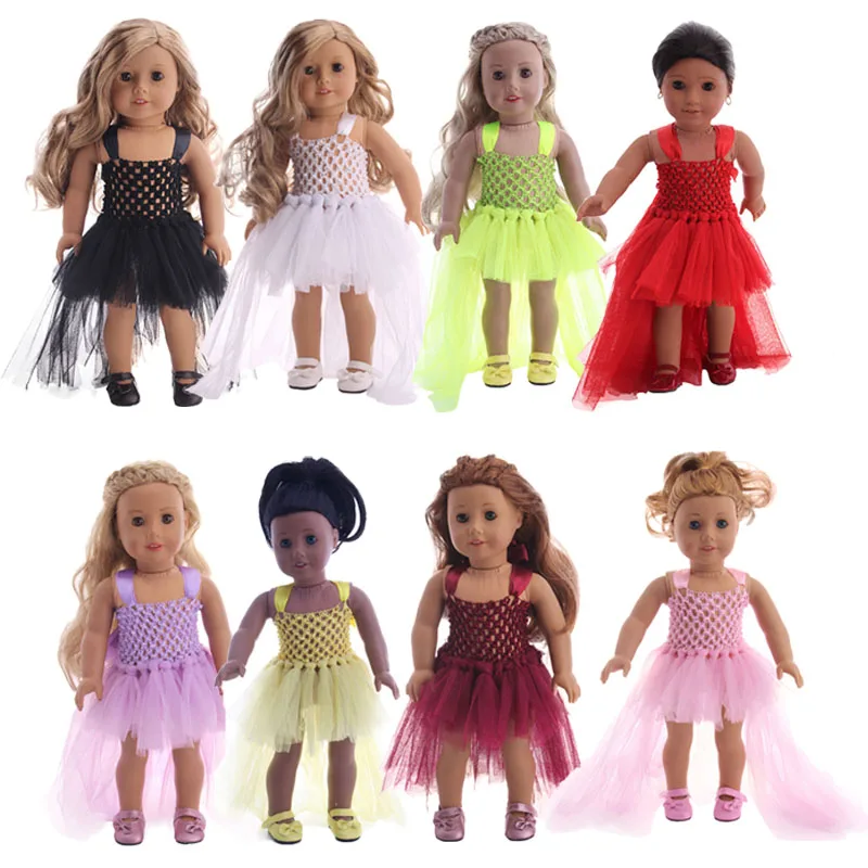 LUCKDOLL модное летнее новое платье ручной работы 8 цветов газовый костюм для 18